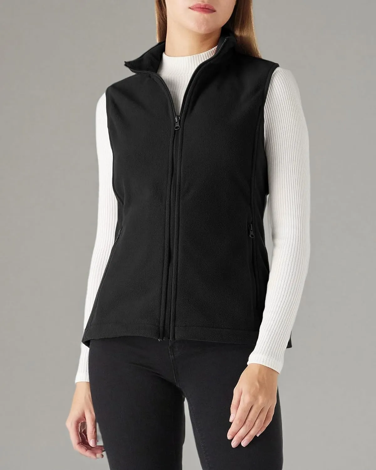 Outdoor Ventures Women's Polar Fleece Zip Vest Outerwear with Pockets,Warm Sleeveless Coat Vest for Fall & Winter