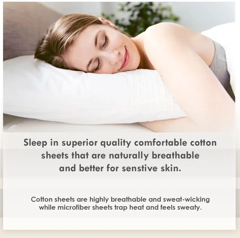 Pizuna 400 Thread Count Cotton Full-Size-Bed-Sheets-Set,