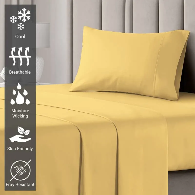 Pizuna 400 Thread Count Cotton Full-Size-Bed-Sheets-Set,