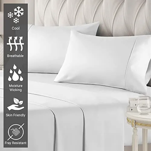 Pizuna 400 Thread Count Cotton Full-Size-Bed-Sheets-Set,