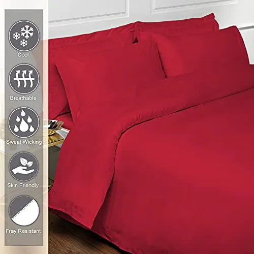 Pizuna 400 Thread Count Cotton Full-Size-Bed-Sheets-Set,