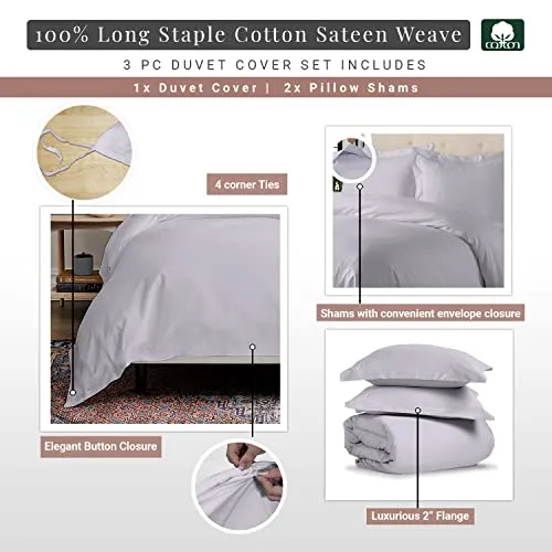 Pizuna 400 Thread Count Cotton Full-Size-Bed-Sheets-Set,