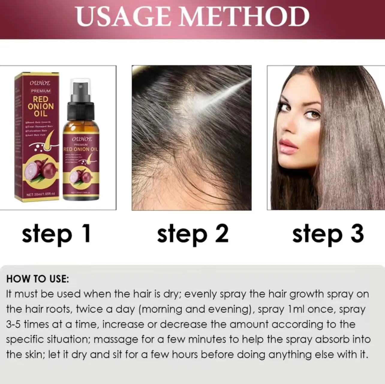 Premium Red Onion Rapid Hair Growth Oil- Cardi Bs Celebrity Hair Secret