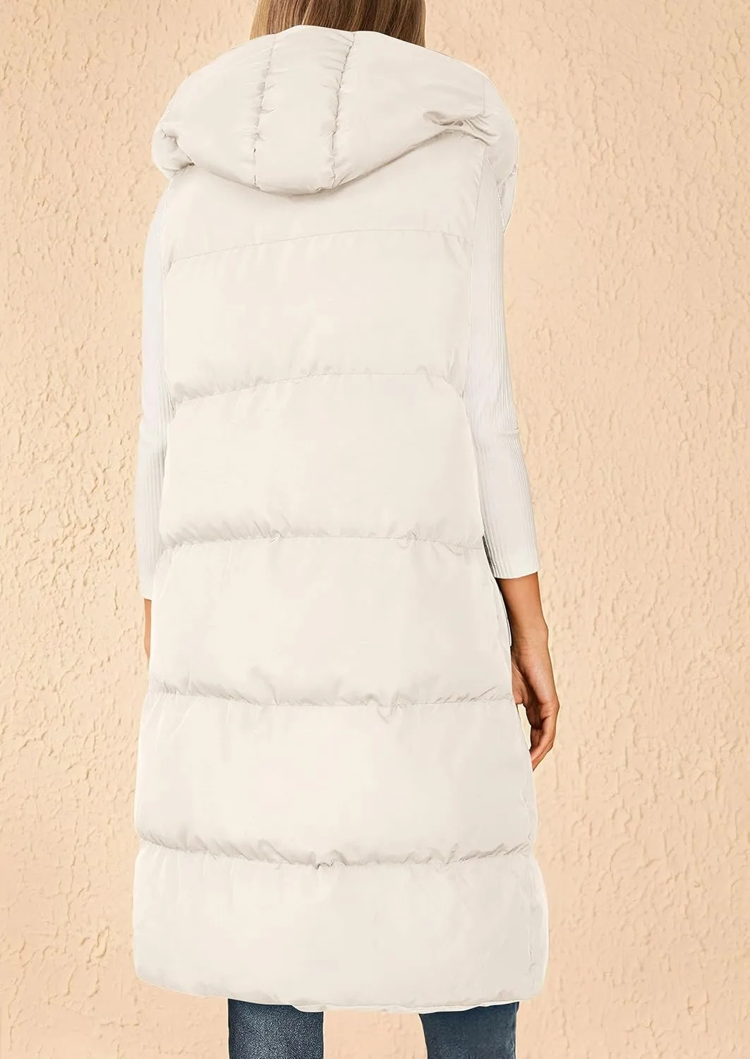 PRETTYGARDEN Womens Long Puffer Vest Fall Winter Trendy Zip Up Sleeveless Coat Down Jacket Quilted Hooded Warm Outerwear