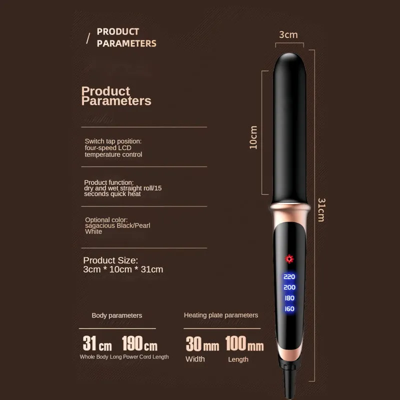 Professional Hair Straightener and Curler with Negative Ion and Infrared Technology