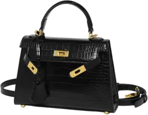PU Leather Purses and Handbags for Women Ladies Crocodile Print Top Handle Satchel Small Work Crossbody Shoulder Bagsbag941OWOISS