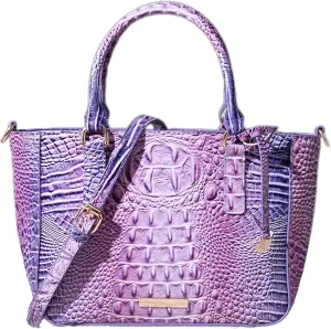 PU Leather Top Handle Handbag for Women Vintage Crocodile Print Large Capacity Satchel Daily Work Crossbody Shoulder Bagbag1006OWOISS
