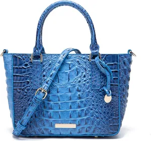 PU Leather Top Handle Handbag for Women Vintage Crocodile Print Large Capacity Satchel Daily Work Crossbody Shoulder Bagbag1014OWOISS