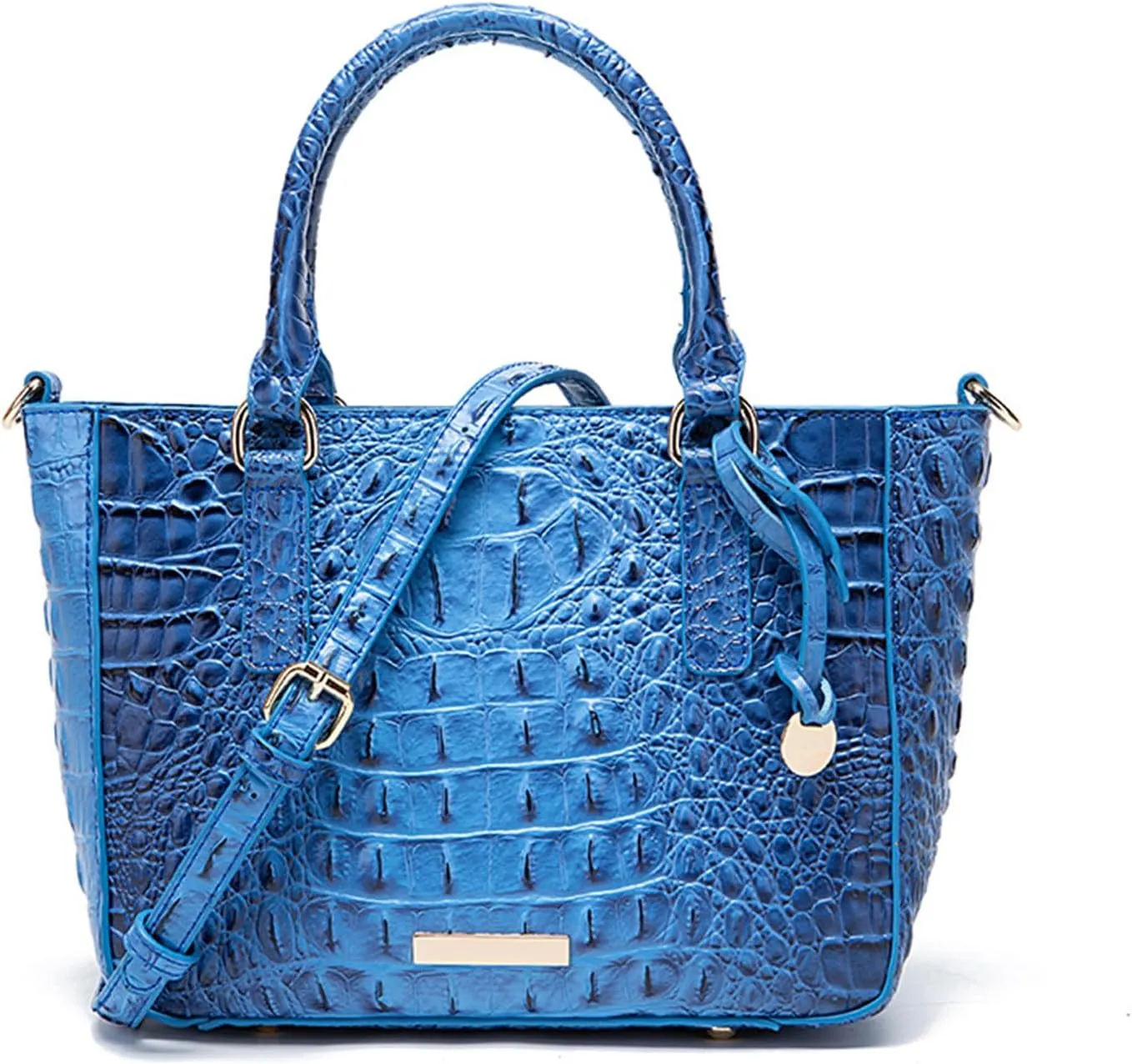 PU Leather Top Handle Handbag for Women Vintage Crocodile Print Large Capacity Satchel Daily Work Crossbody Shoulder Bagbag1014OWOISS