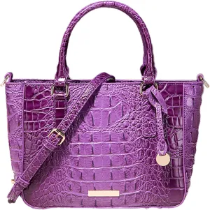 PU Leather Top Handle Handbag for Women Vintage Crocodile Print Large Capacity Satchel Daily Work Crossbody Shoulder Bagbag1017OWOISS