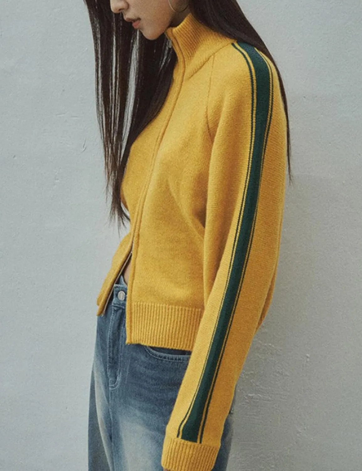 Qiaomai Womens Cardigan Sweaters Zip Up Long Sleeve Knit Sweater Jacket Open Front Outerwear Coats