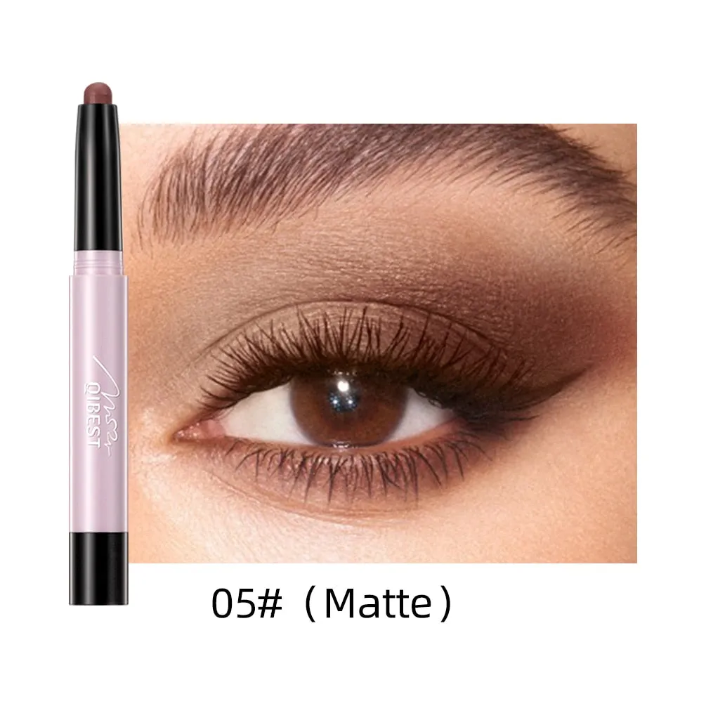 QIBEST Pearlescent Silkworm Eyeshadow Pen Waterproof Eyeshadow Pencil Glitter Matte Nude Gold Eye Shadow Pen Pigment Cosmetics