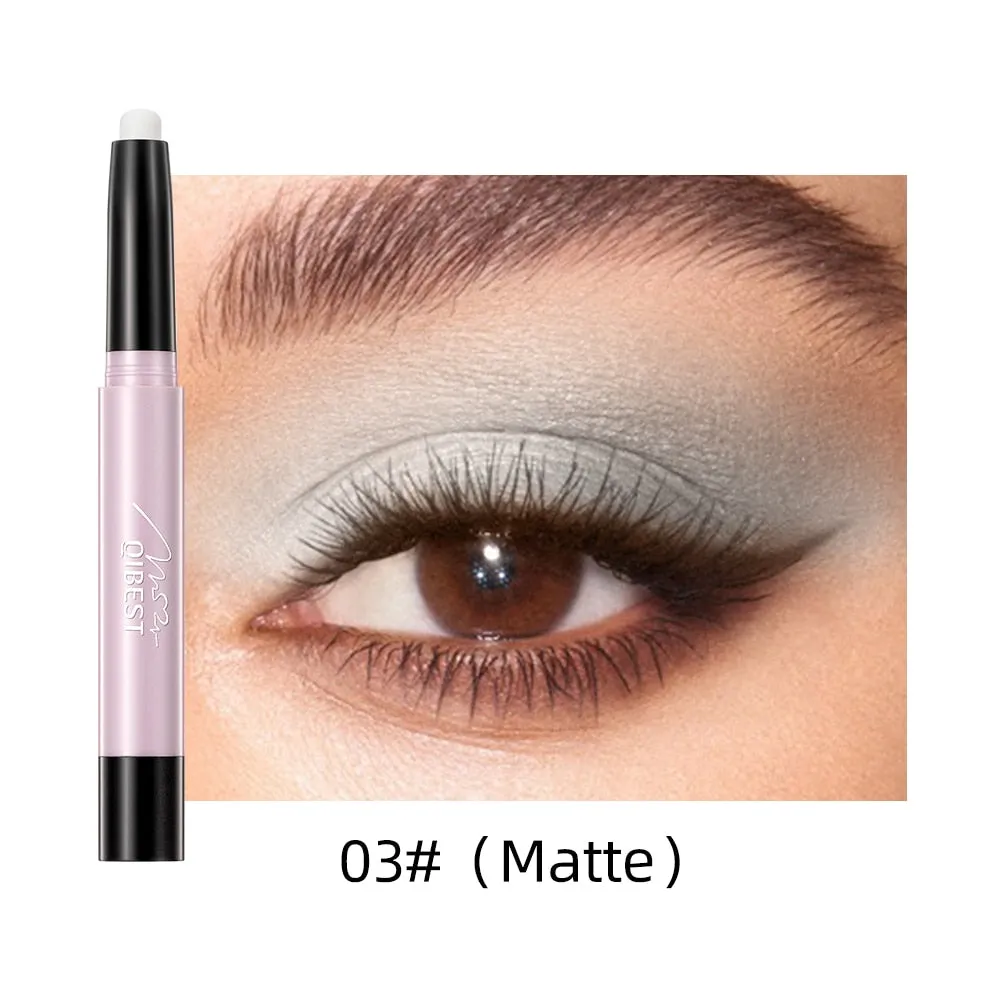 QIBEST Pearlescent Silkworm Eyeshadow Pen Waterproof Eyeshadow Pencil Glitter Matte Nude Gold Eye Shadow Pen Pigment Cosmetics
