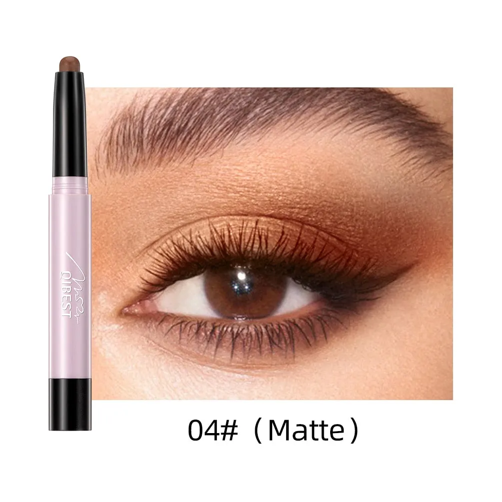 QIBEST Pearlescent Silkworm Eyeshadow Pen Waterproof Eyeshadow Pencil Glitter Matte Nude Gold Eye Shadow Pen Pigment Cosmetics
