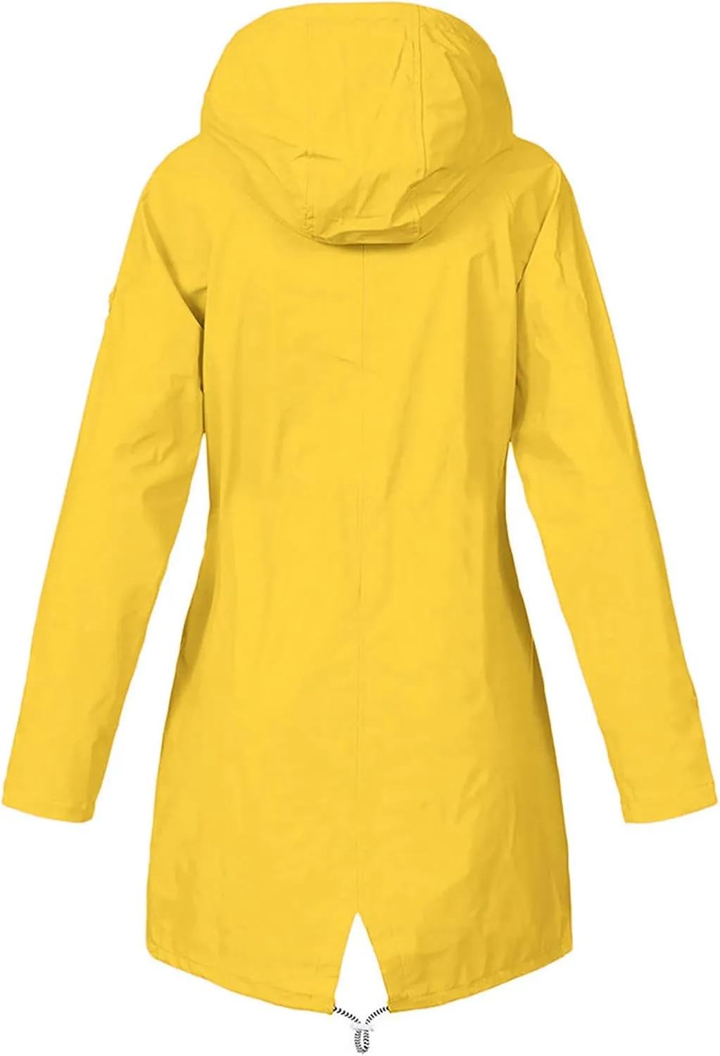 Rain Coat Womens Waterproof With Hood Trendy Zip Mid Length Outdoor Rain Jacket Fall Winter Solid Color Ski Jacket