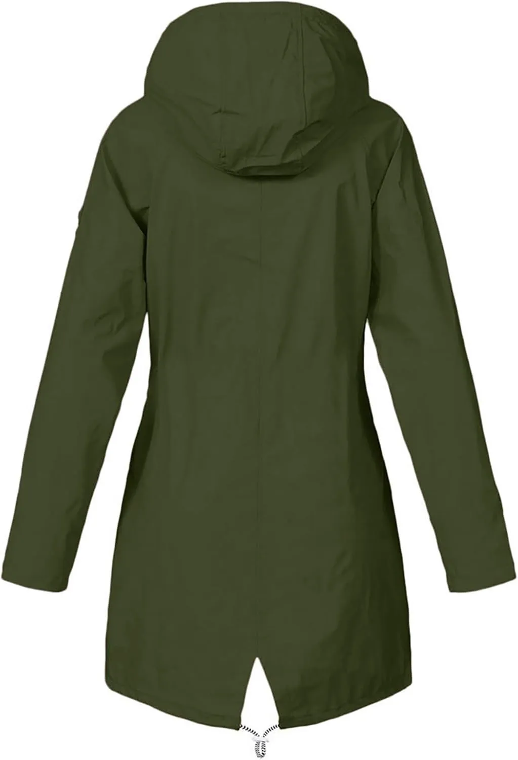 Rain Coat Womens Waterproof With Hood Trendy Zip Mid Length Outdoor Rain Jacket Fall Winter Solid Color Ski Jacket