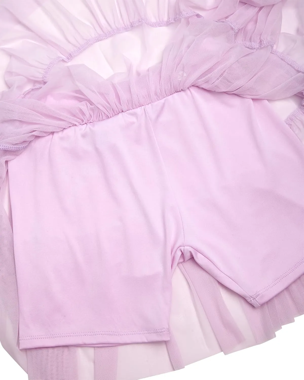 RBX Girls' Active Skirt Set - 2 Piece Ruffle Mesh Skort and Jersey Top with Cinched Side and Drawstrings (Sizes: 4-16)
