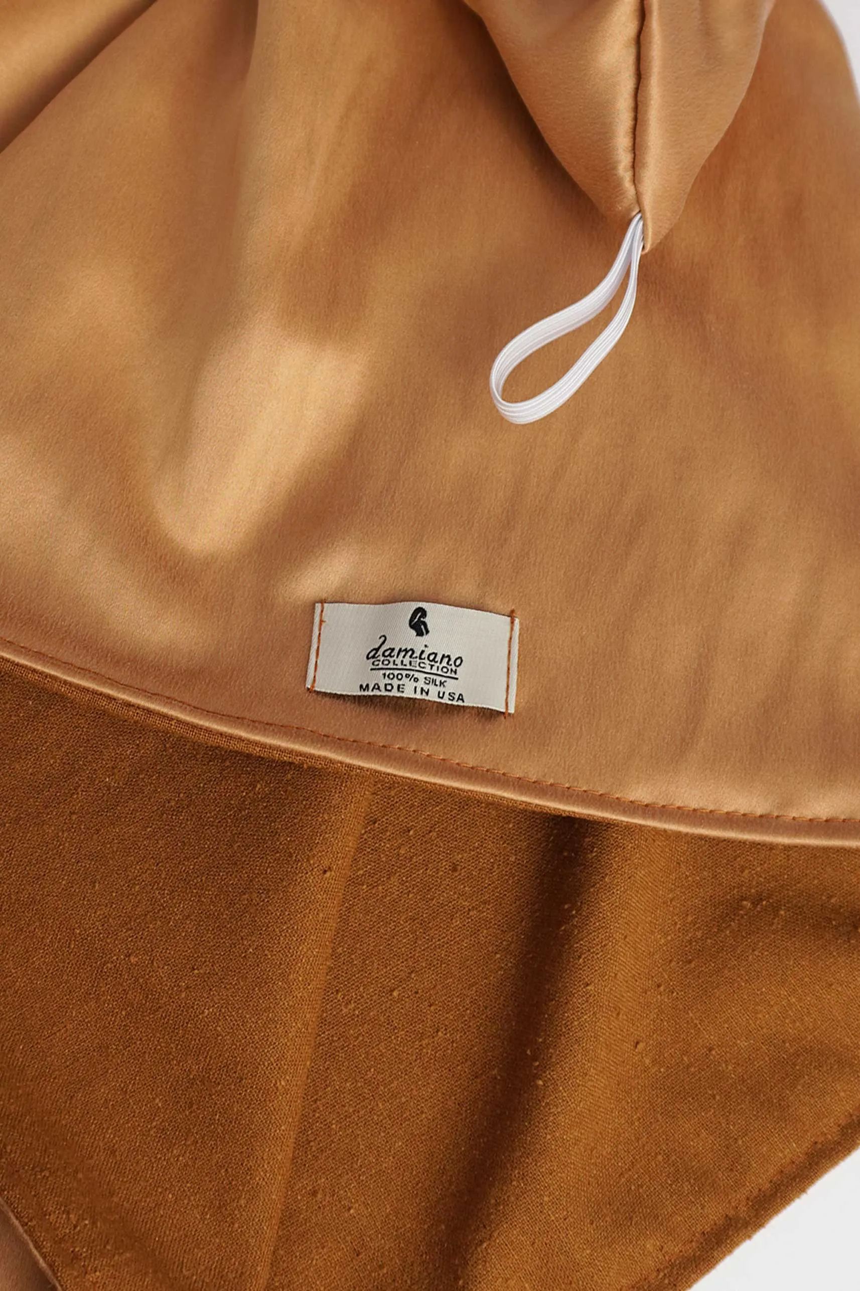 Reversible Silk Hair Towel In Tan