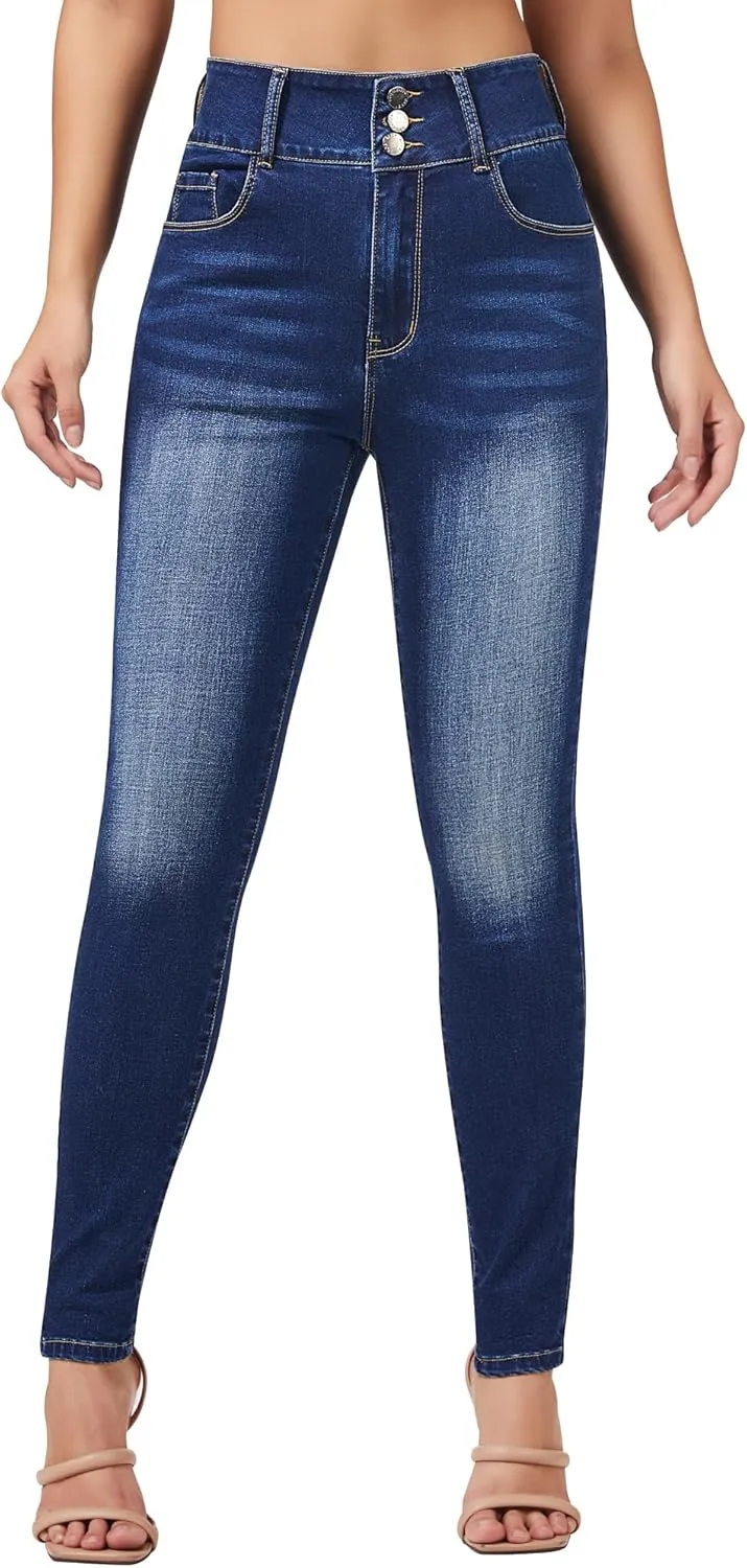 roswear Womens High Waisted Stretchy Skinny Curvy Jeans Tummy Control Jeggings