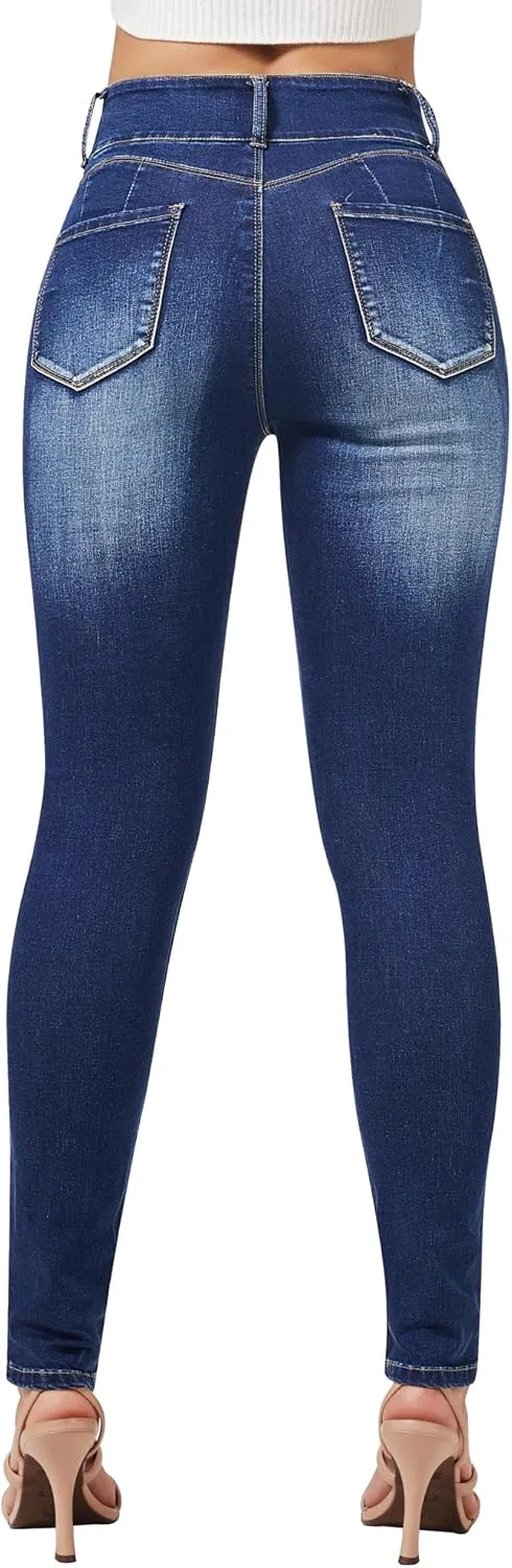 roswear Womens High Waisted Stretchy Skinny Curvy Jeans Tummy Control Jeggings
