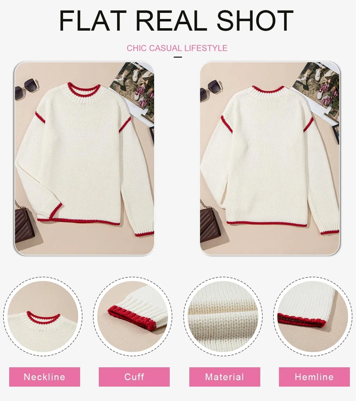 SHEWIN Womens Sweaters Crewneck Long Sleeve Knit Pullover Sweater Casual Fall Tops for Women 2025