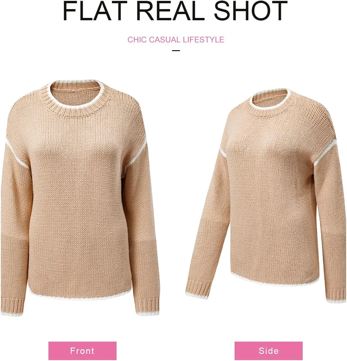 SHEWIN Womens Sweaters Crewneck Long Sleeve Knit Pullover Sweater Casual Fall Tops for Women 2025