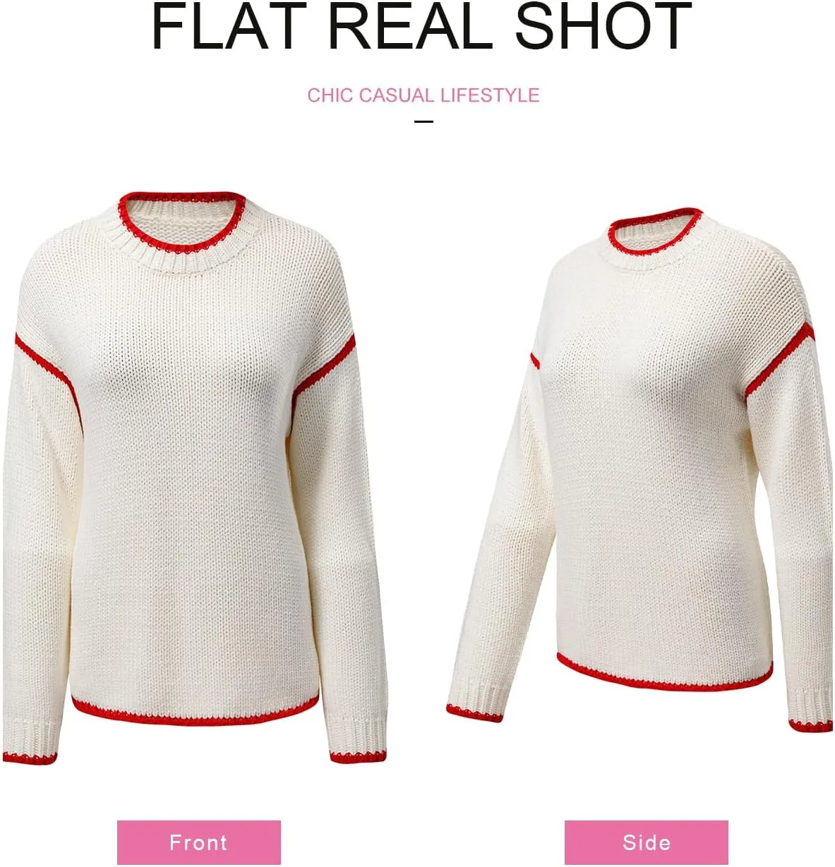 SHEWIN Womens Sweaters Crewneck Long Sleeve Knit Pullover Sweater Casual Fall Tops for Women 2025