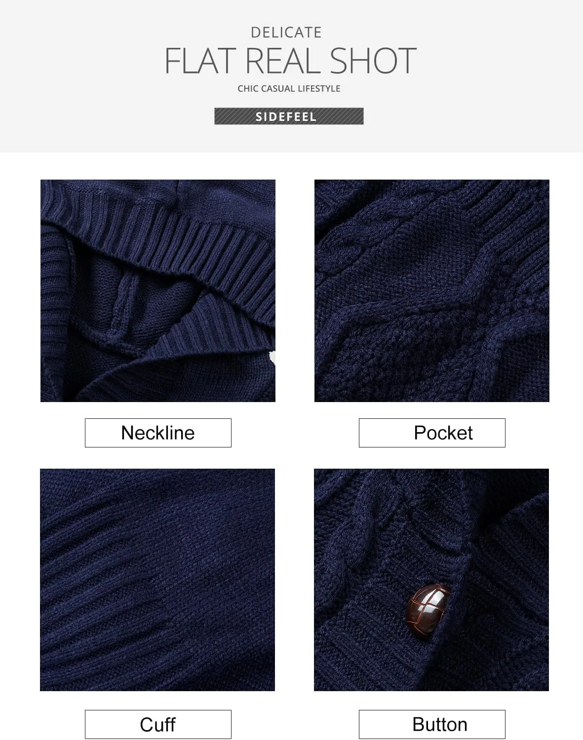 Sidefeel Women's Open Front Hooded Cardigan Sweaters Button Down Long Sleeve Chunky Knit Coat with Pockets