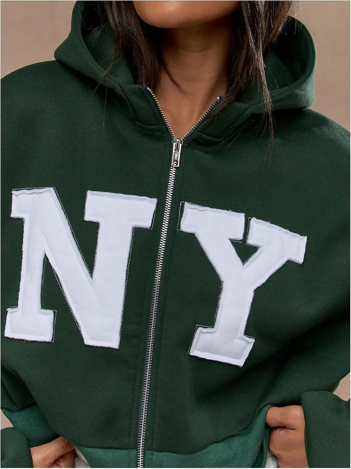 SOLY HUX Women's Zip Up Hoodies Long Sleeve Graphic Oversized Sweatshirts Casual Y2k Jacket Fall Outfits
