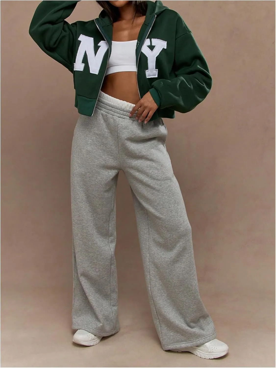 SOLY HUX Women's Zip Up Hoodies Long Sleeve Graphic Oversized Sweatshirts Casual Y2k Jacket Fall Outfits