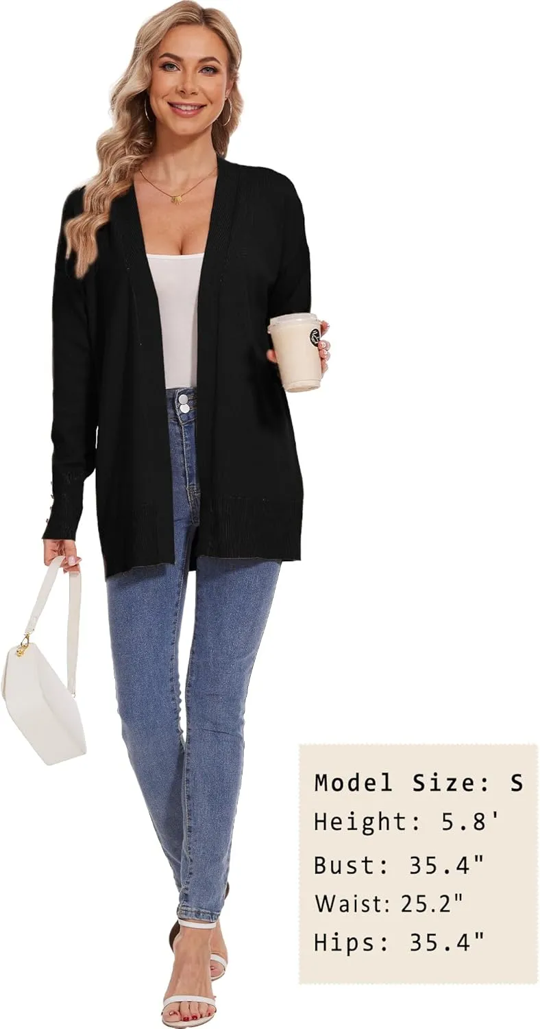 Spicy Sandia Women Cardigan Sweaters Lightweight Open Front Long Sleeve Sweater Coat Dressy Casual Trendy Professional