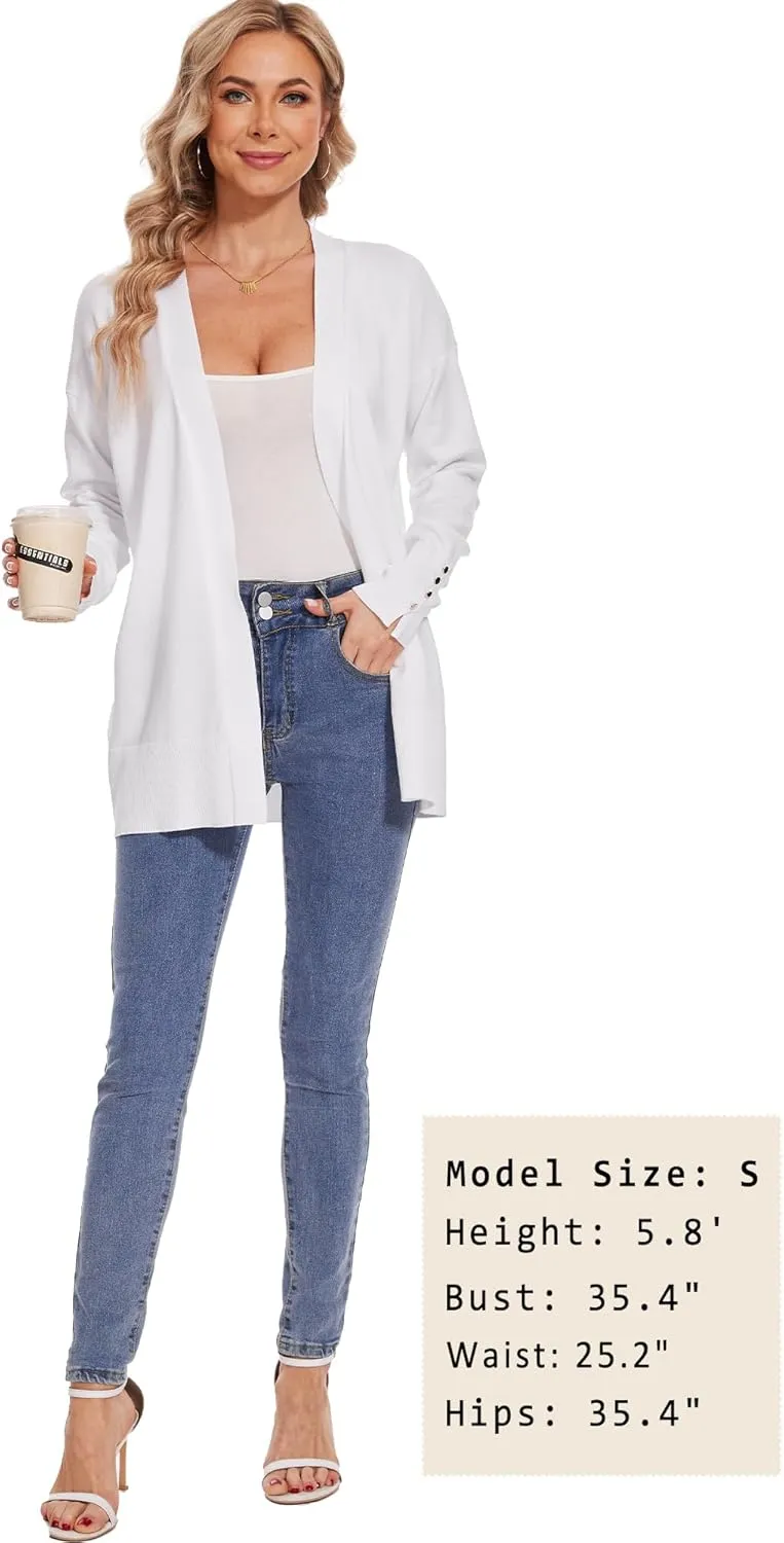 Spicy Sandia Women Cardigan Sweaters Lightweight Open Front Long Sleeve Sweater Coat Dressy Casual Trendy Professional