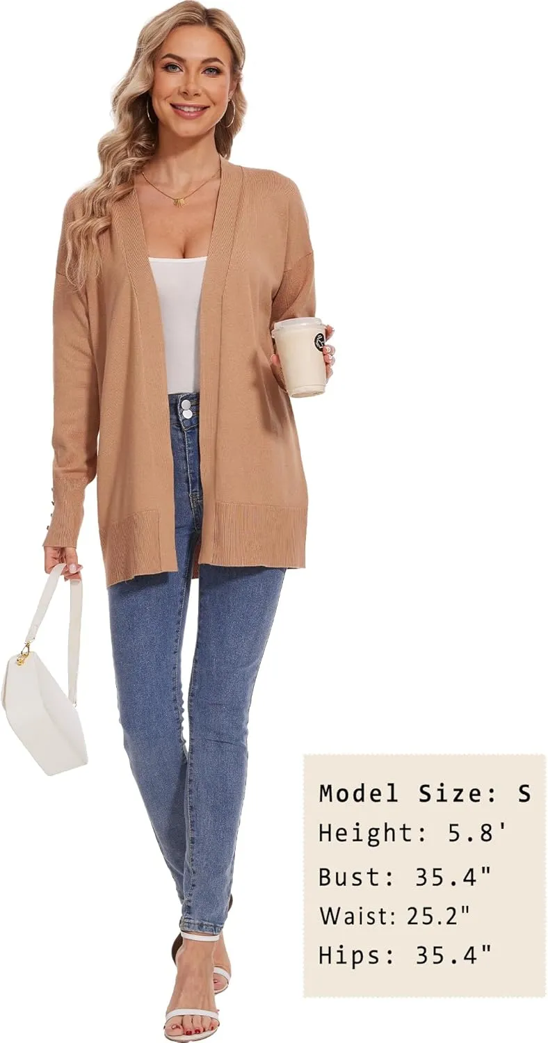 Spicy Sandia Women Cardigan Sweaters Lightweight Open Front Long Sleeve Sweater Coat Dressy Casual Trendy Professional