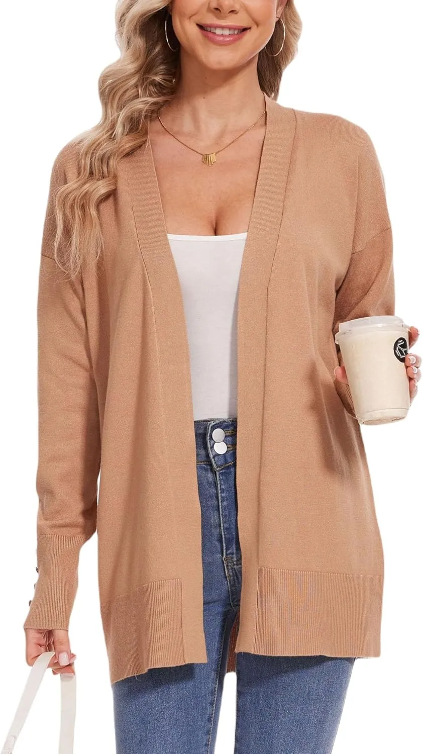 Spicy Sandia Women Cardigan Sweaters Lightweight Open Front Long Sleeve Sweater Coat Dressy Casual Trendy Professional