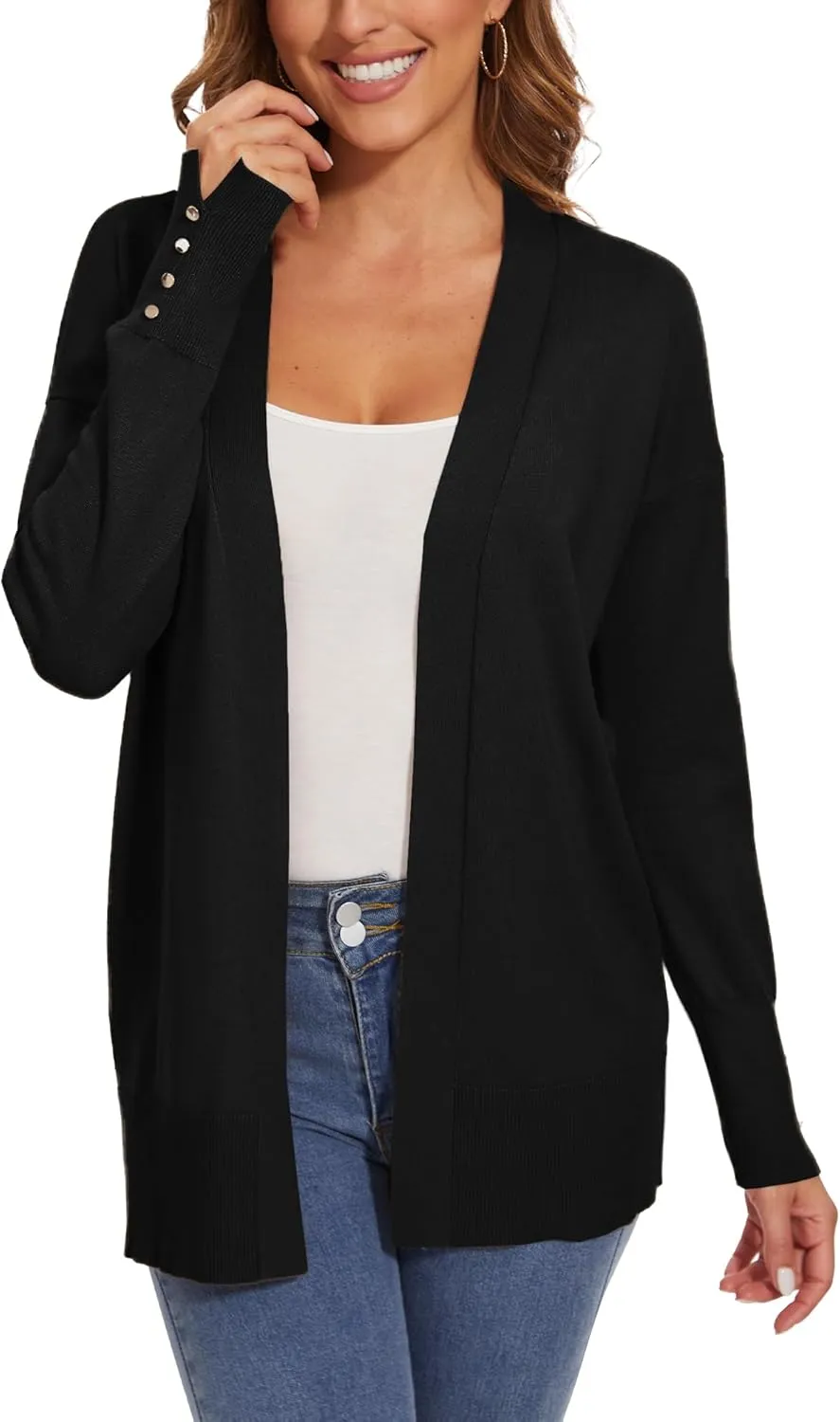 Spicy Sandia Women Cardigan Sweaters Lightweight Open Front Long Sleeve Sweater Coat Dressy Casual Trendy Professional