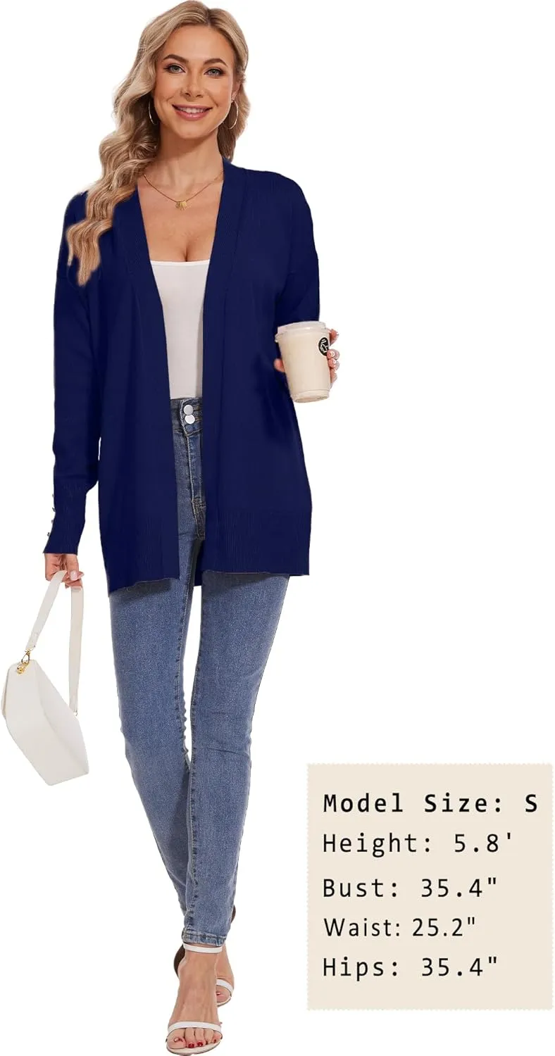 Spicy Sandia Women Cardigan Sweaters Lightweight Open Front Long Sleeve Sweater Coat Dressy Casual Trendy Professional