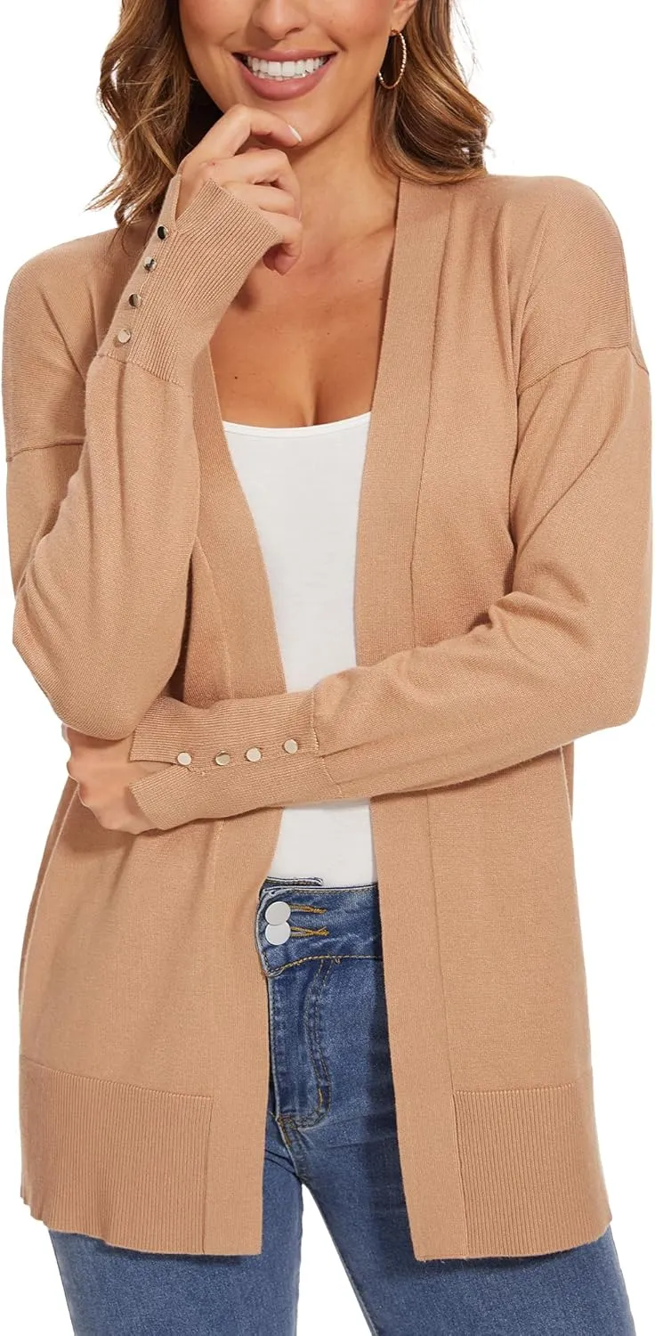 Spicy Sandia Women Cardigan Sweaters Lightweight Open Front Long Sleeve Sweater Coat Dressy Casual Trendy Professional