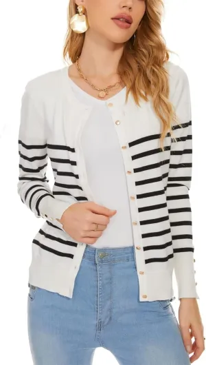 Spicy Sandia Womens Cardigan Sweaters Lightweight Button Up Crewneck Dressy Casual Trendy Spring Sweater Jackets