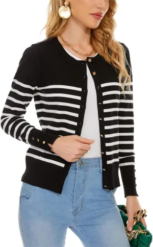 Spicy Sandia Womens Cardigan Sweaters Lightweight Button Up Crewneck Dressy Casual Trendy Spring Sweater Jackets