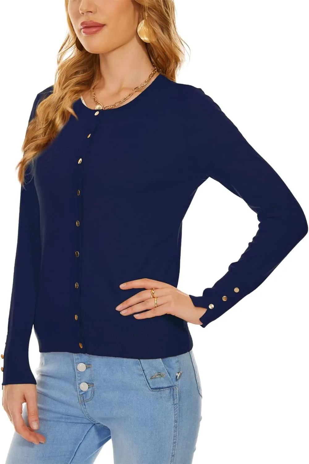 Spicy Sandia Womens Cardigan Sweaters Lightweight Button Up Crewneck Dressy Casual Trendy Spring Sweater Jackets