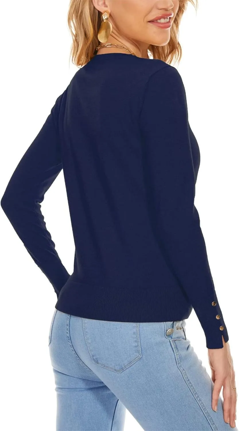 Spicy Sandia Womens Cardigan Sweaters Lightweight Button Up Crewneck Dressy Casual Trendy Spring Sweater Jackets