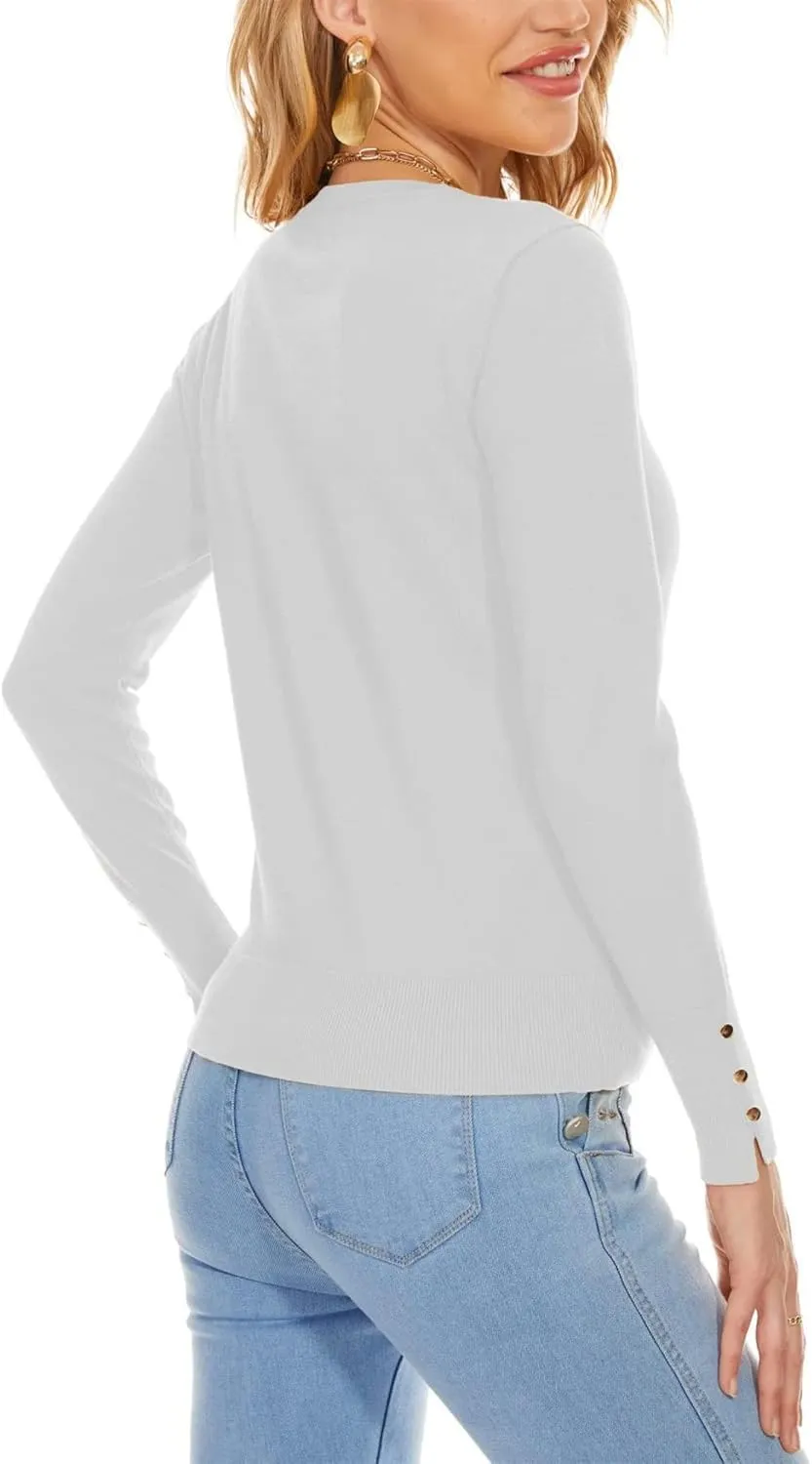Spicy Sandia Womens Cardigan Sweaters Lightweight Button Up Crewneck Dressy Casual Trendy Spring Sweater Jackets
