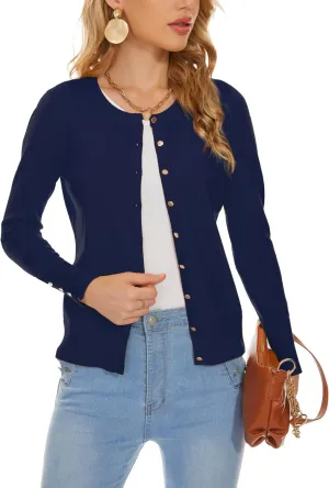 Spicy Sandia Womens Cardigan Sweaters Lightweight Button Up Crewneck Dressy Casual Trendy Spring Sweater Jackets