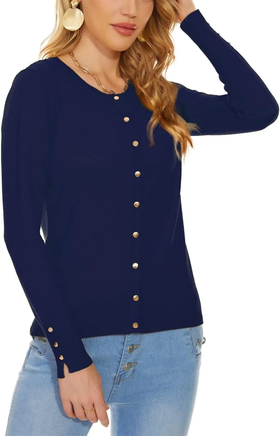 Spicy Sandia Womens Cardigan Sweaters Lightweight Button Up Crewneck Dressy Casual Trendy Spring Sweater Jackets