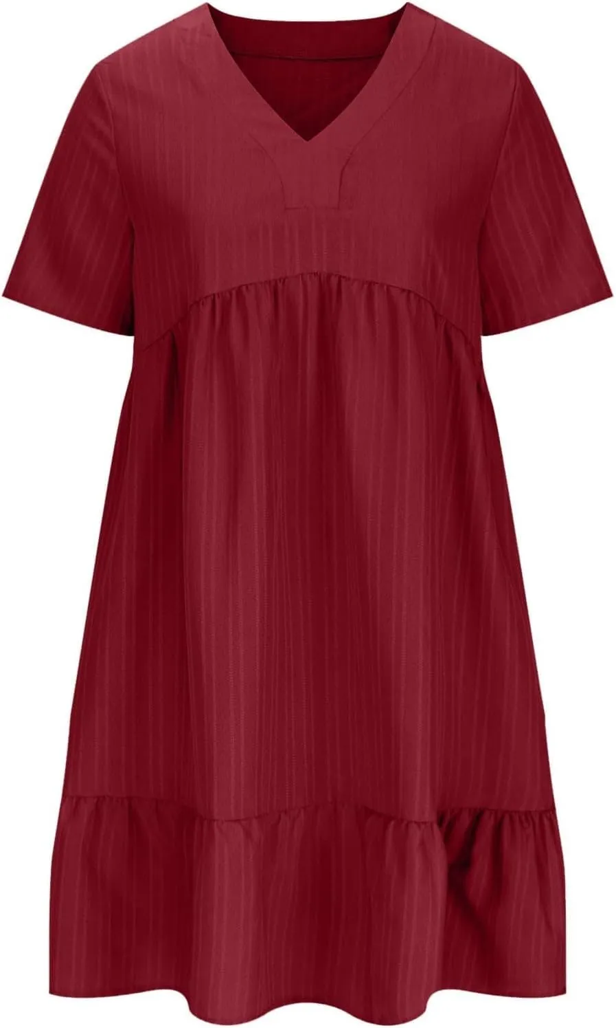 Summer Dresses for Women 2025 Plus Size Short Sleeve V Neck Mini Dress Casual Flowy Swing Boho Beach Vacation Dress