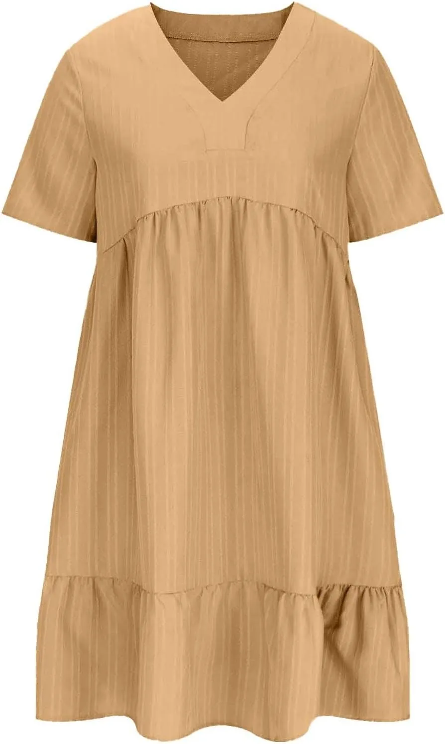 Summer Dresses for Women 2025 Plus Size Short Sleeve V Neck Mini Dress Casual Flowy Swing Boho Beach Vacation Dress