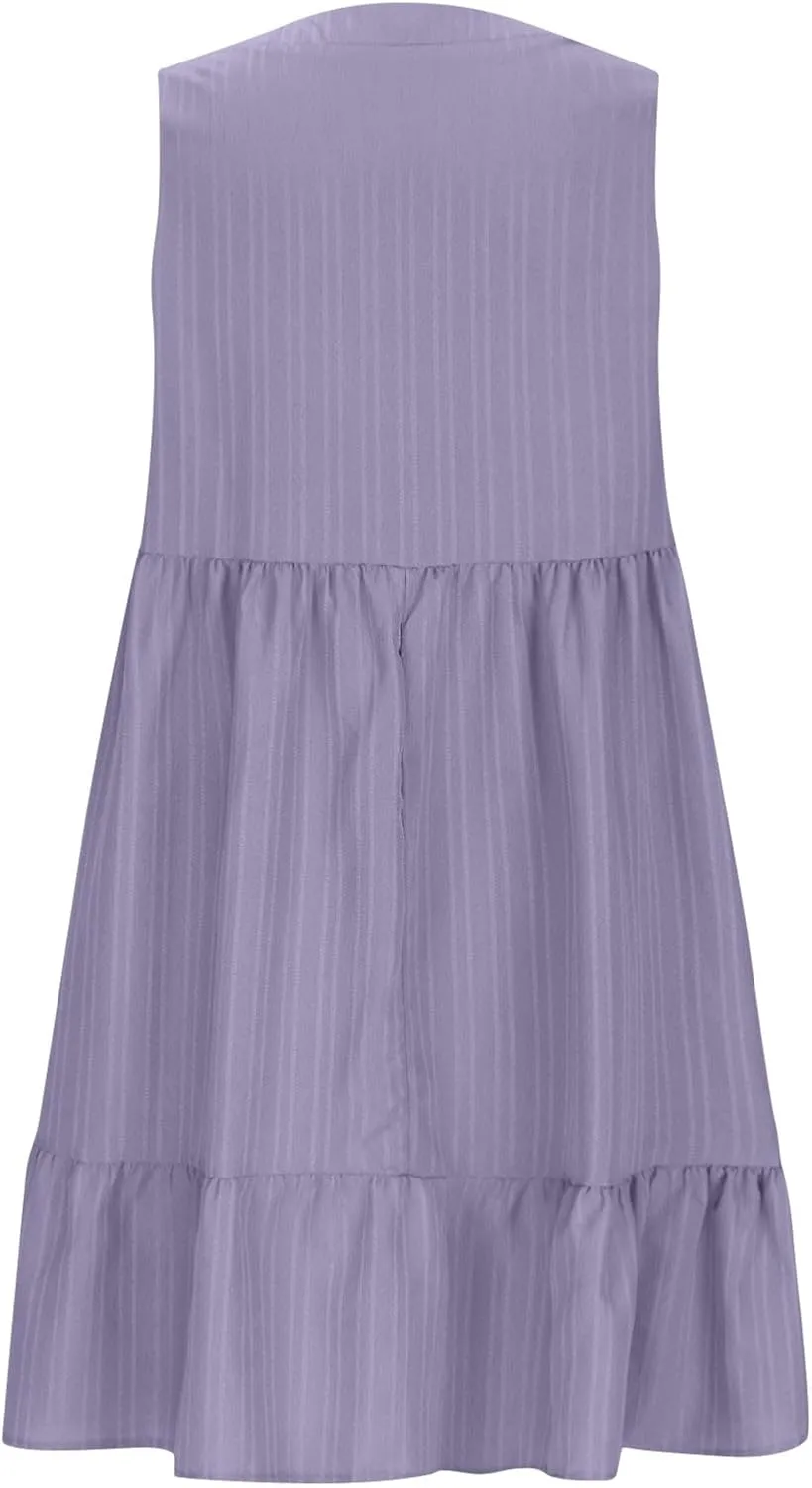 Summer Dresses for Women 2025,Flowy Petite Sun Dress Casyal V Neck A Line Beach Vacation Midi Dresses Trendy Outfits