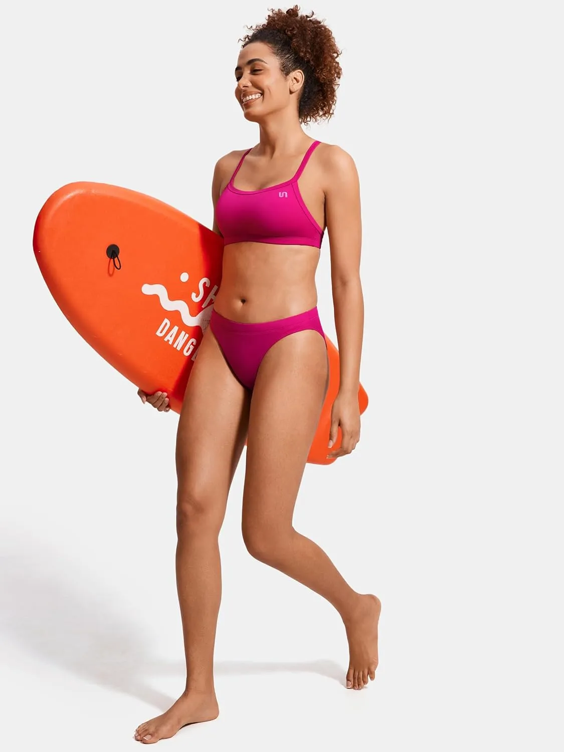 SYROKAN Women's Athletic Training Two Piece Swimsuit Bikini Sets Bathing Suit Racerback Sporty Swimwear