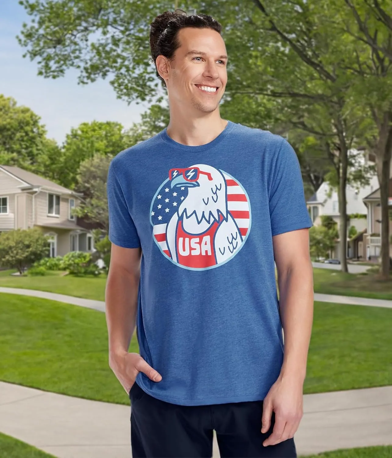 Tipsy Elves Men's Patriotic Graphic Tees for 4th of July - USA American Flag Shirts for Guys