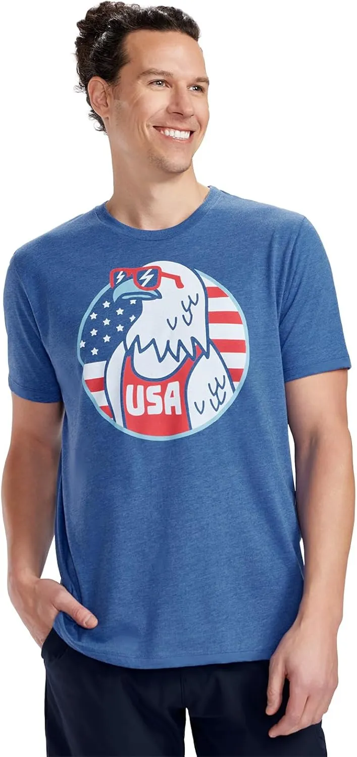 Tipsy Elves Men's Patriotic Graphic Tees for 4th of July - USA American Flag Shirts for Guys